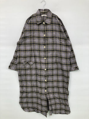 シャツワンピース/ワンピース/ドレス/グレー/L