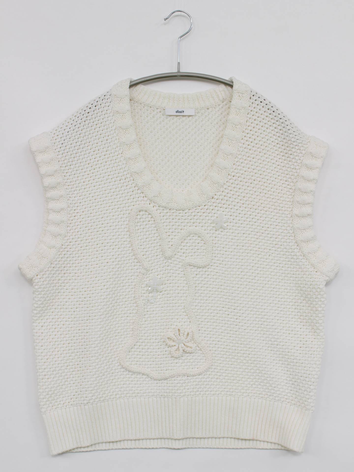 d'zzit/ベスト/トップス/ホワイト/XS