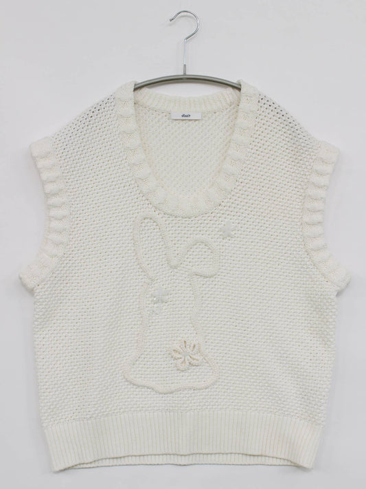 d'zzit/ベスト/トップス/ホワイト/XS