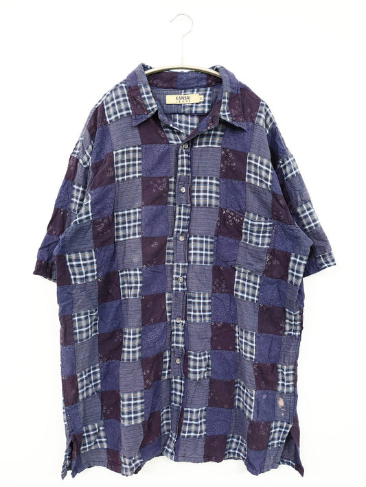KANSAI JEANS/シャツ/ブラウス/トップス/ネイビー/3L