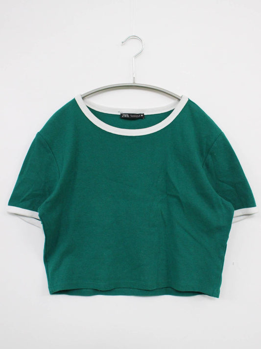 ZARA/ザラ/Tシャツ/カットソー/トップス/グリーン/L