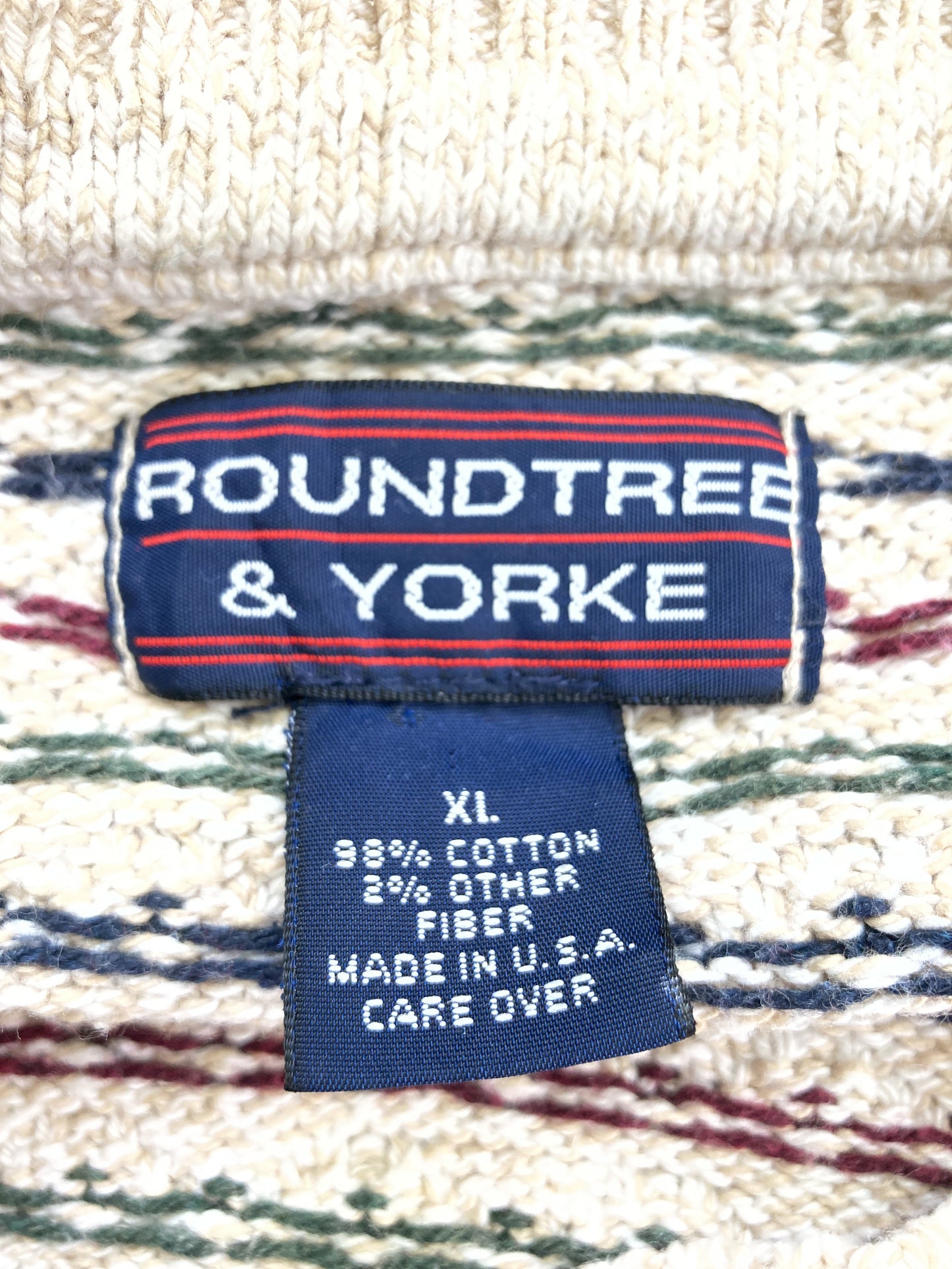ROUNDTREE &YORKE/ニット/セーター/トップス/ホワイト/XL