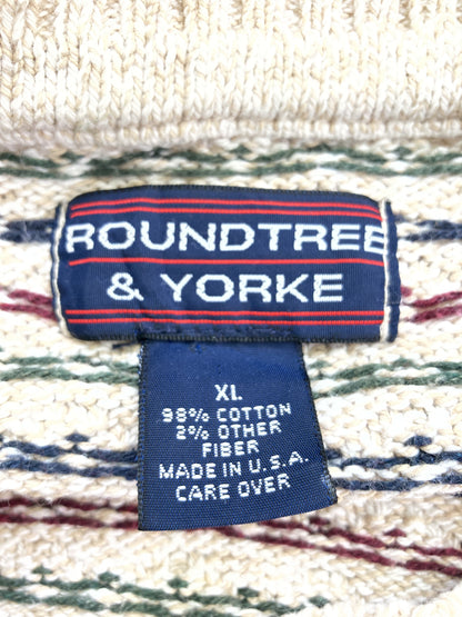 ROUNDTREE &YORKE/ニット/セーター/トップス/ホワイト/XL