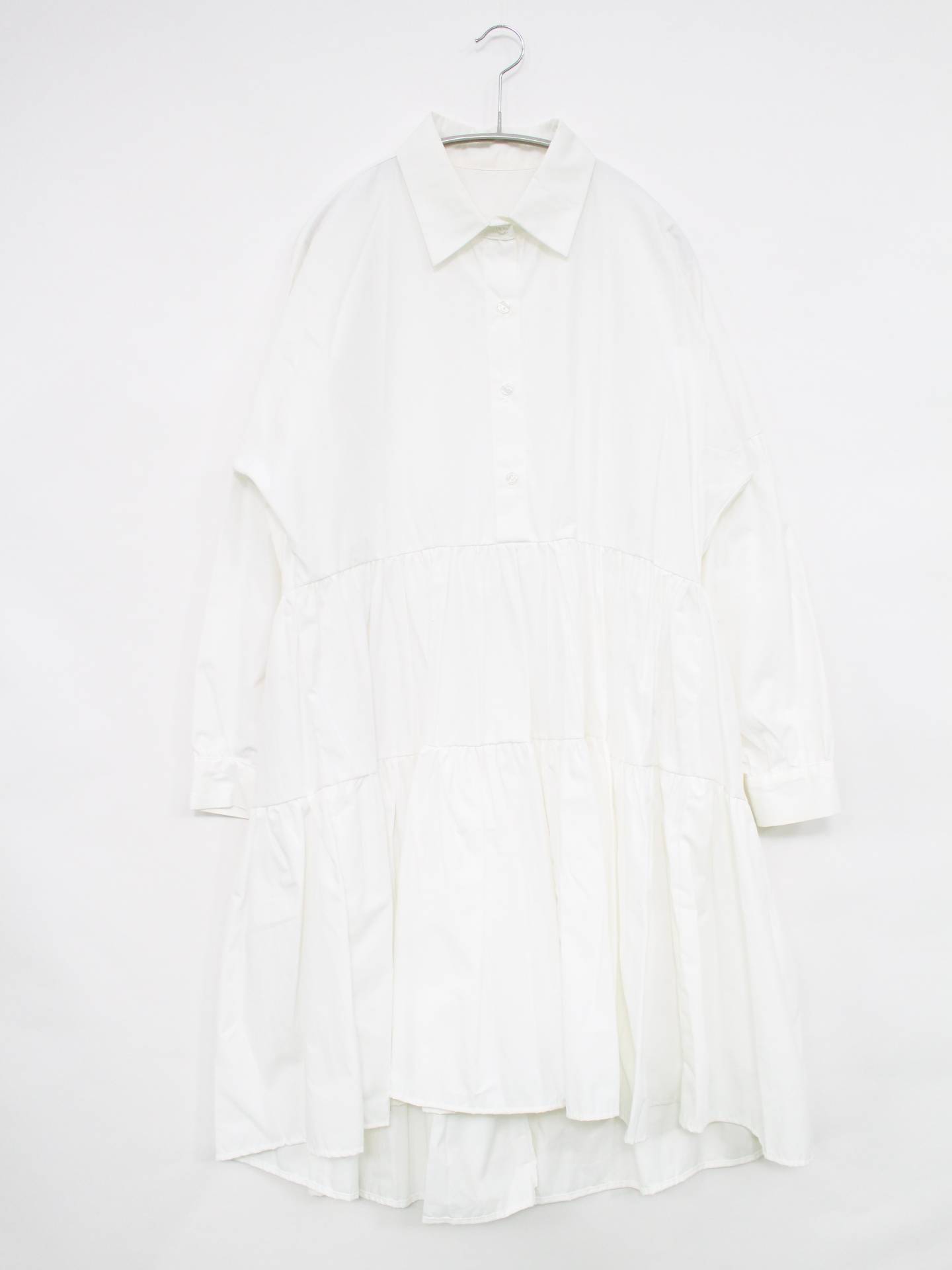 シャツワンピース/ワンピース/ドレス/ホワイト