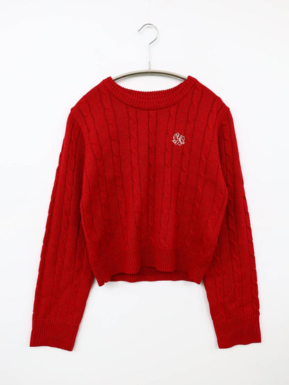 ニット/セーター/トップス/レッド/F