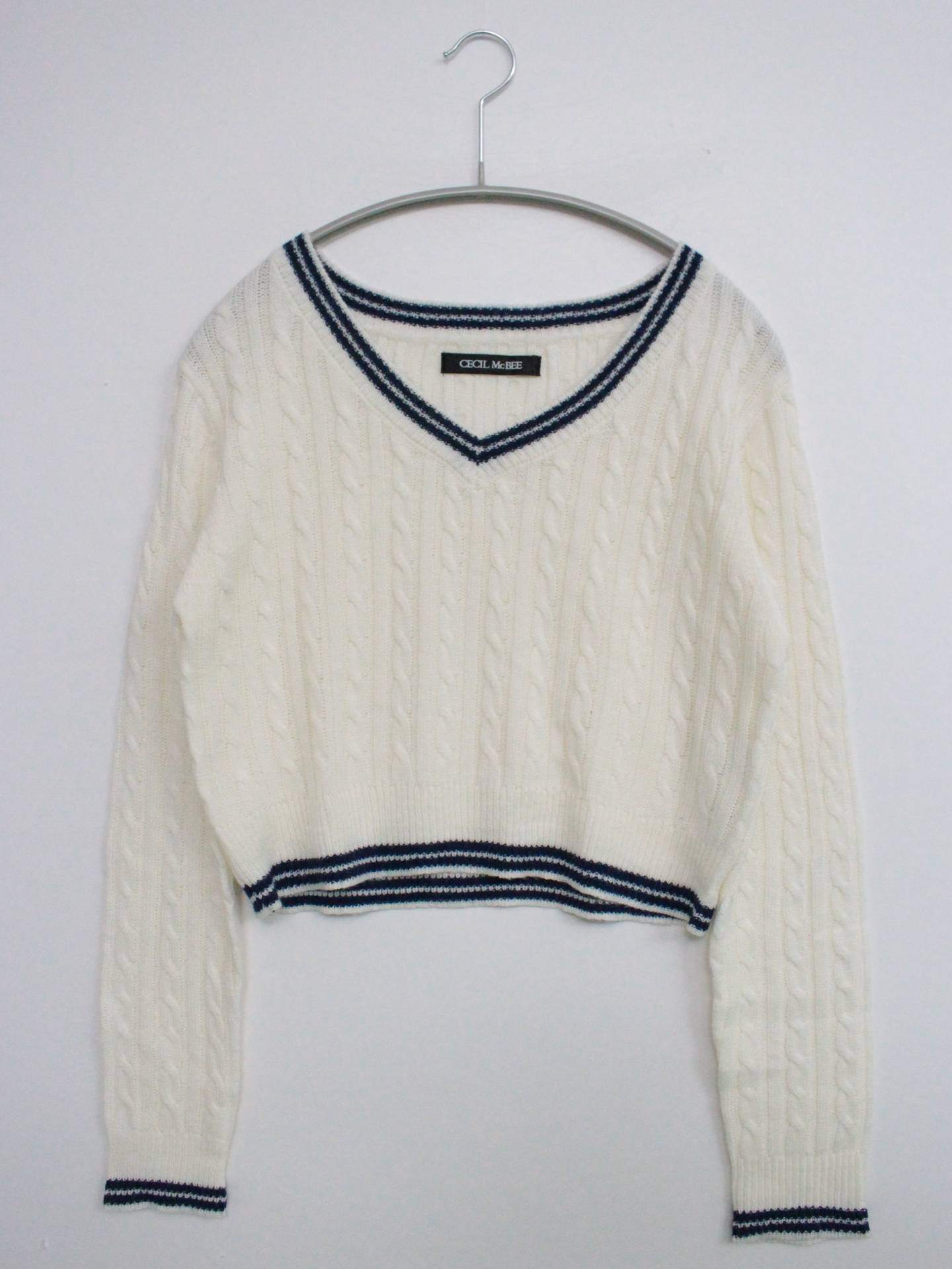 CECIL McBEE/セシルマクビー/ニット/セーター/トップス/ホワイト/M