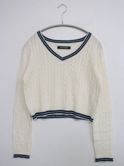 CECIL McBEE/セシルマクビー/ニット/セーター/トップス/ホワイト/M