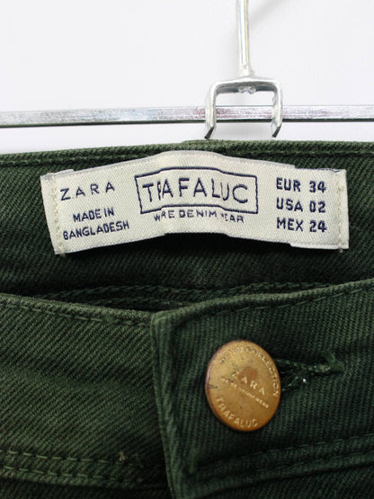 ZARA/ザラ/デニムパンツ/パンツ/グリーン/EUR34/USA02/MEX24