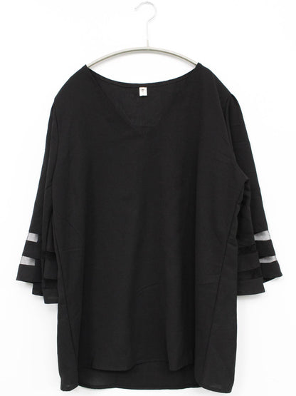 QIAO JIA REN/Tシャツ/カットソー/トップス/ブラック/L