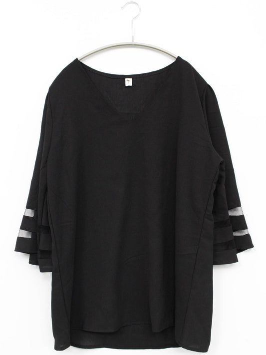 QIAO JIA REN/Tシャツ/カットソー/トップス/ブラック/L