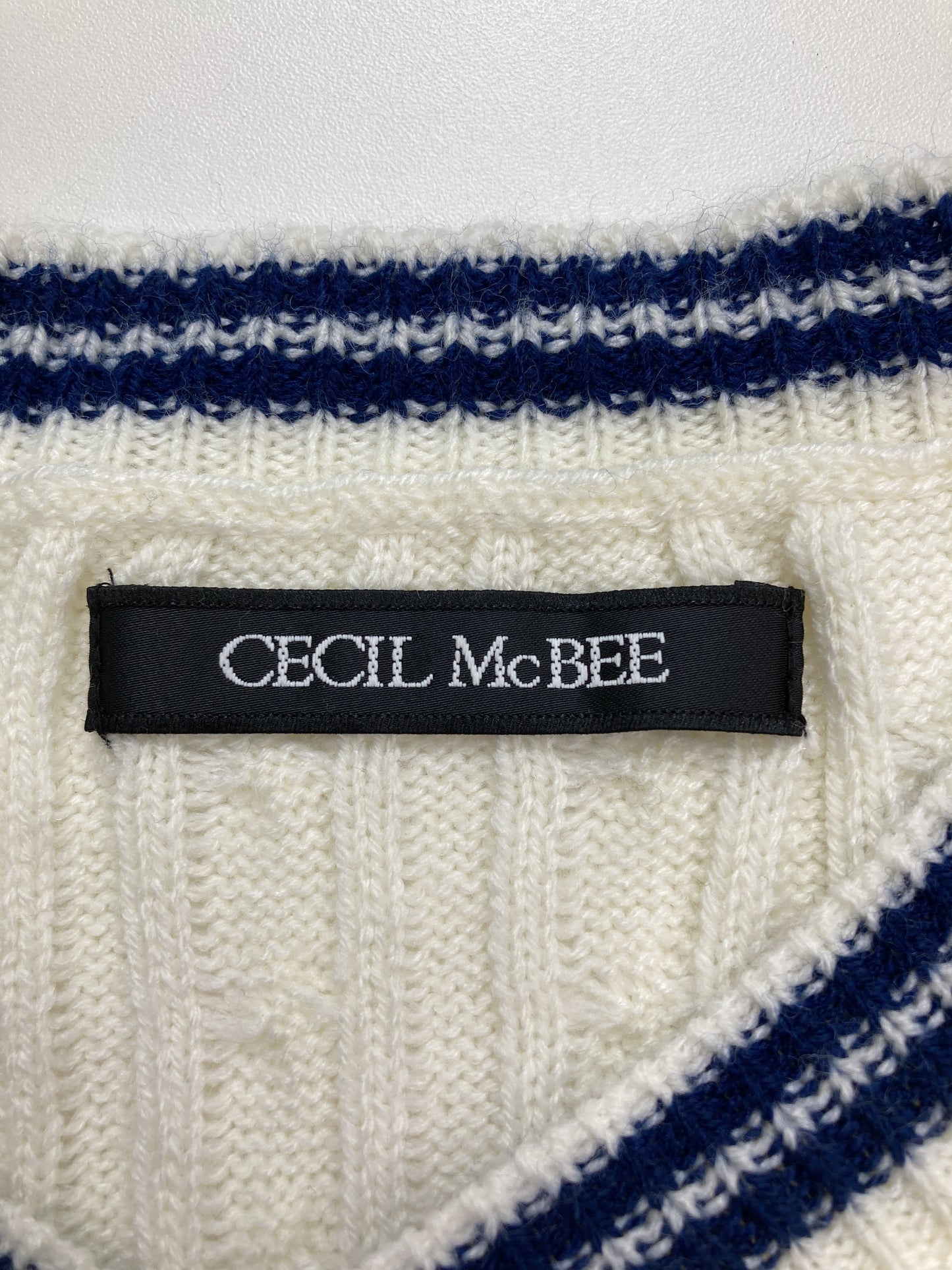 CECIL McBEE/セシルマクビー/ニット/セーター/トップス/ホワイト/M