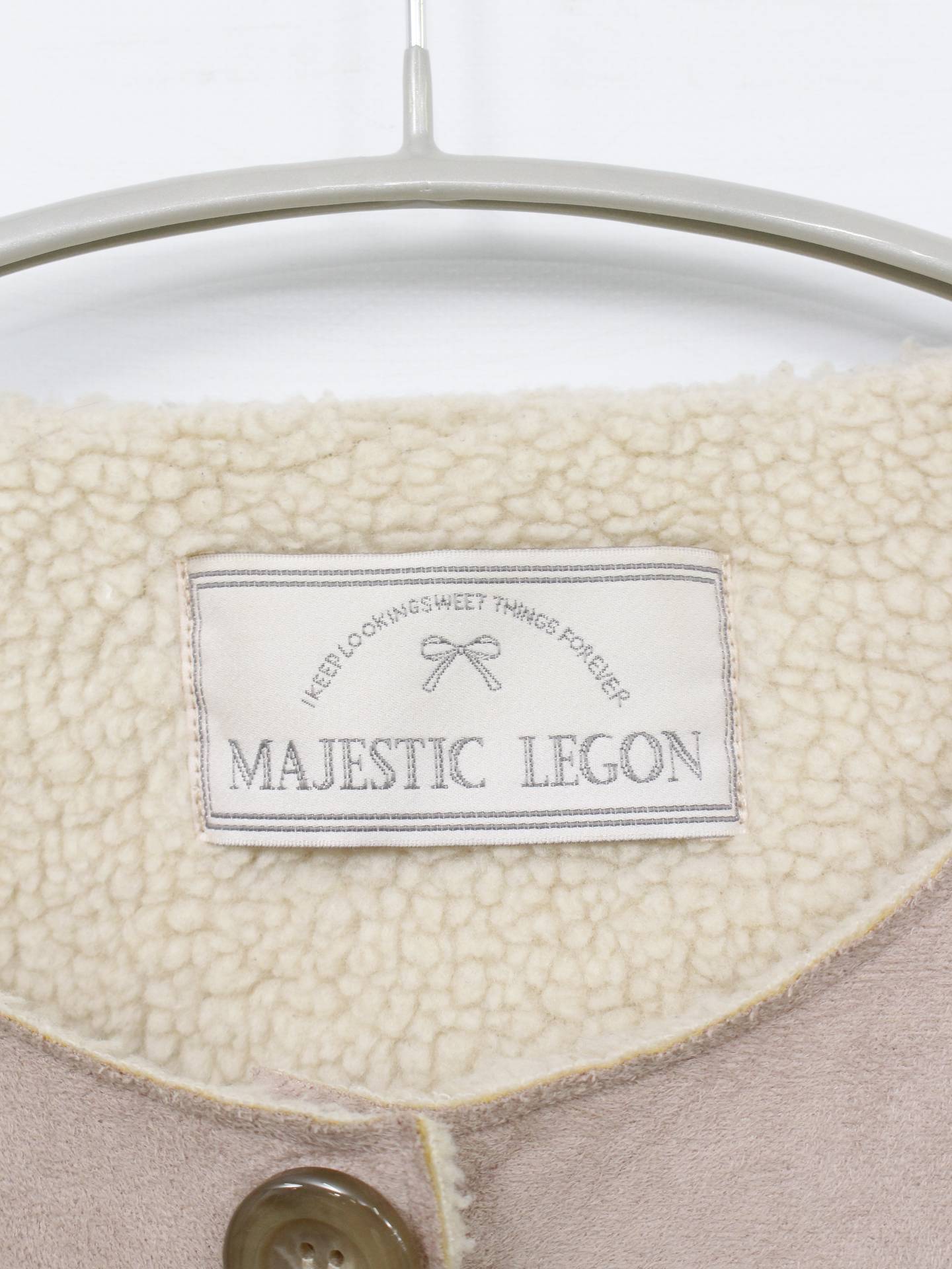 MAJESTIC LEGON/ノーカラーコート/ジャケット/アウター/ベージュ/M