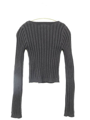 ROEY WANG/ロイワン/ニット/セーター/トップス/グレー/S