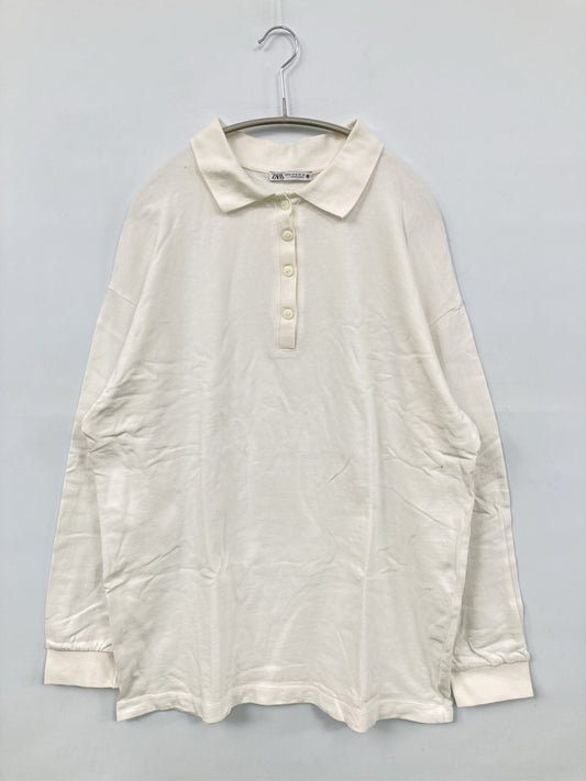 ZARA/ザラ/ポロシャツ/トップス/ホワイト/M