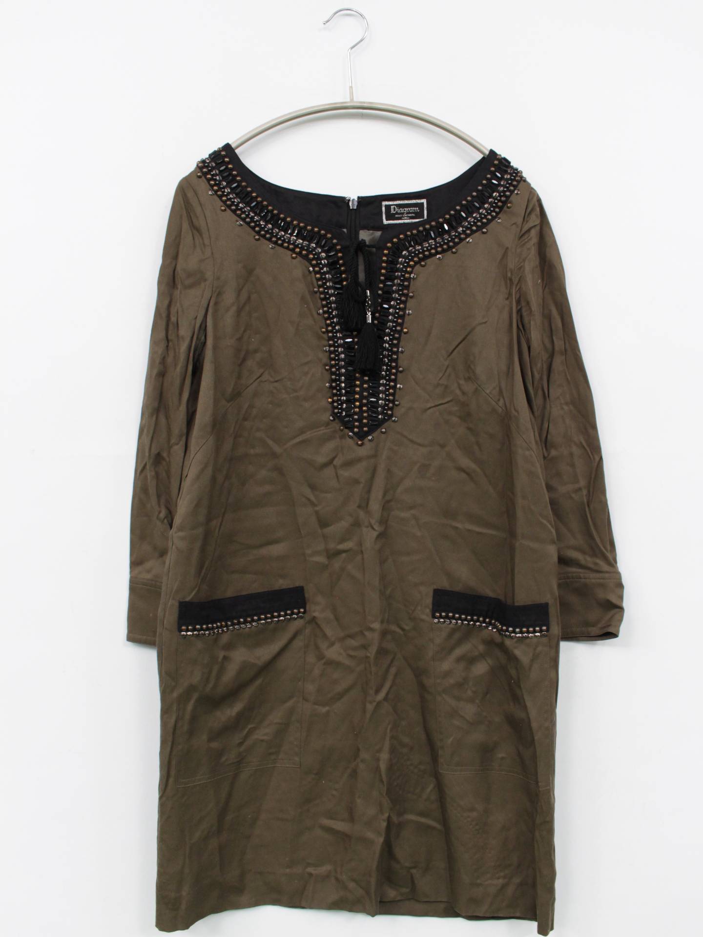 Diagram/チュニック/ワンピース/ドレス/カーキ/36