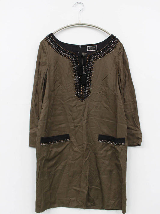 Diagram/チュニック/ワンピース/ドレス/カーキ/36