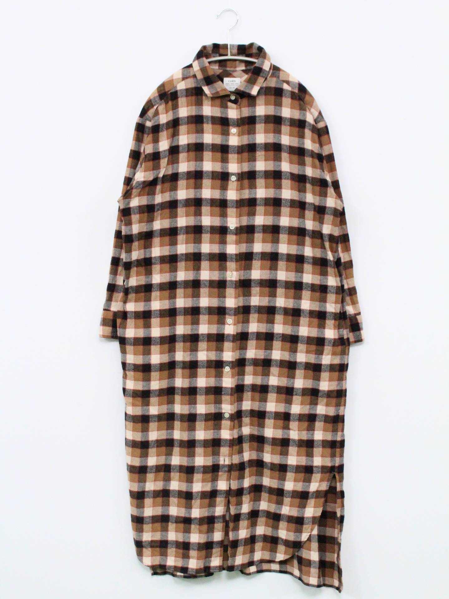 coen/シャツワンピース/ワンピース/ドレス/ブラウン/FREE