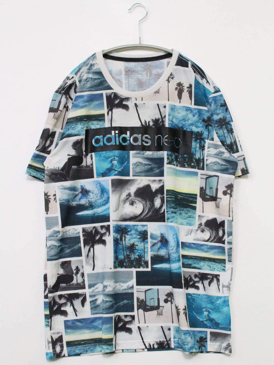 adidas neo/Tシャツ/カットソー/トップス/スカイブルー