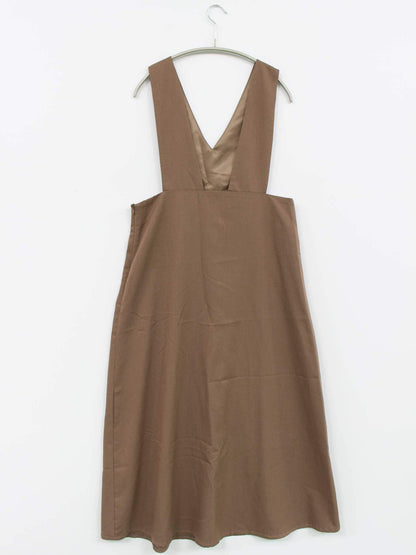 LAUIR/ラウアー/ジャンパースカート/ワンピース/ドレス/ブラウン/L