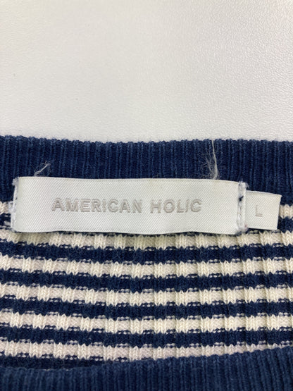 AMERICAN HOLIC/アメリカンホリック/ニット/セーター/トップス/ブルー/L