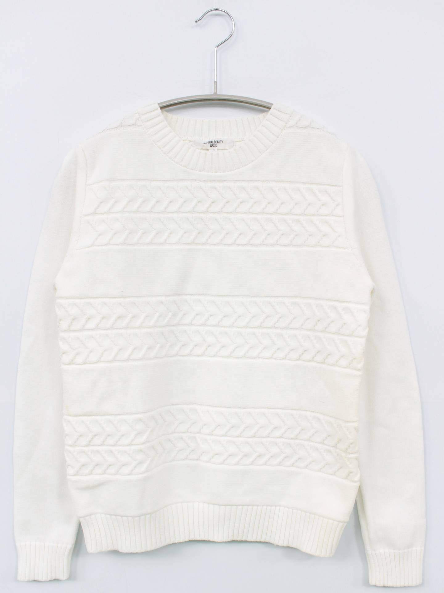 NATURAL BEAUTY BASIC/ナチュラルビューティーベーシック/ニット/セーター/トップス/ホワイト/M