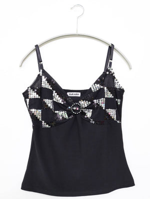 TAKAKO/キャミソール/トップス/ブラック/M-L