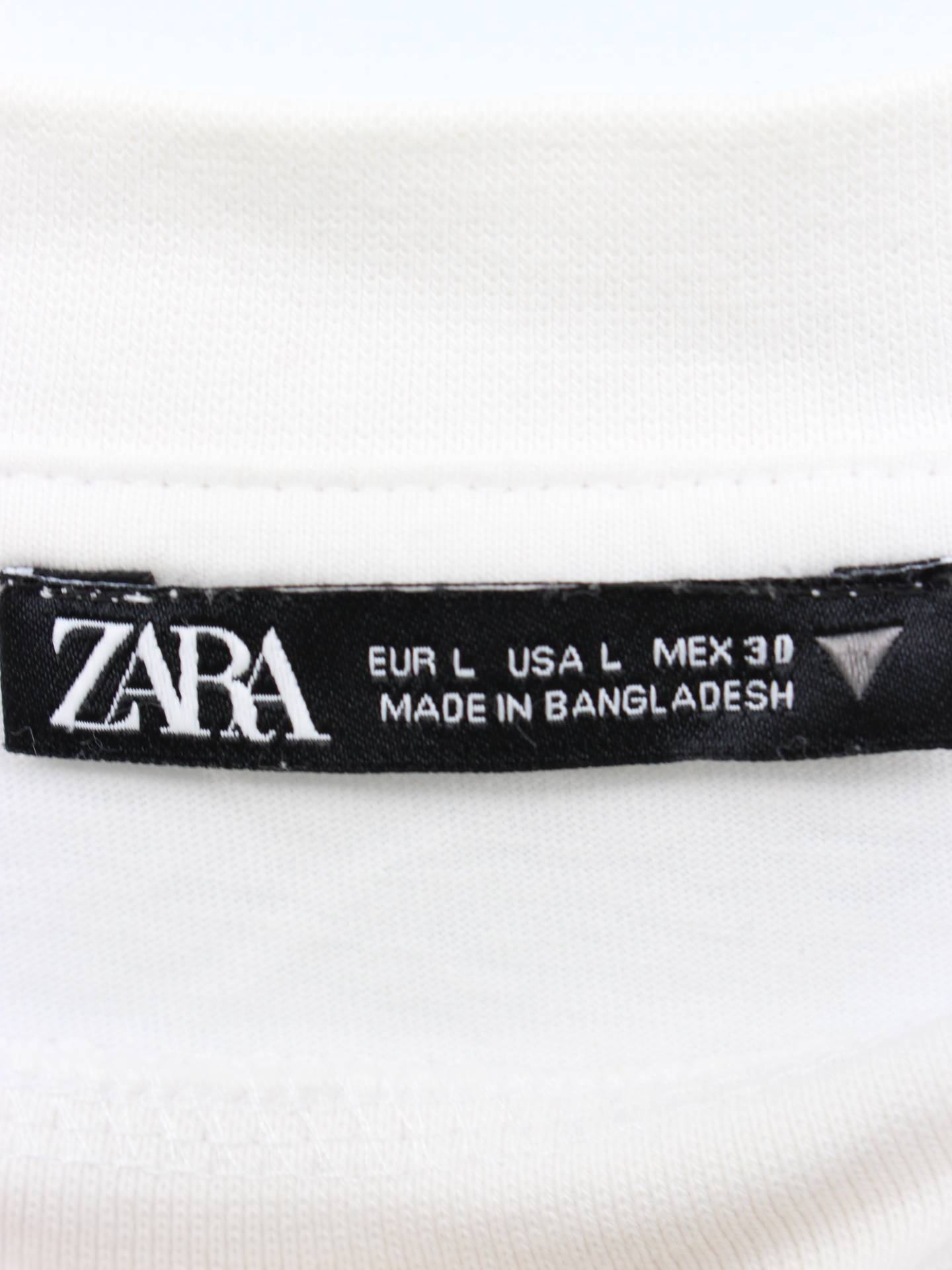ZARA/ザラ/Tシャツ/カットソー/トップス/ホワイト/EUR L/USA L/MEX 30