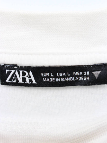 ZARA/ザラ/Tシャツ/カットソー/トップス/ホワイト/EUR L/USA L/MEX 30