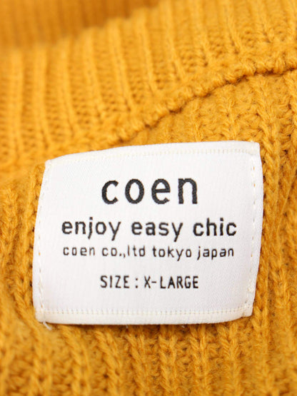 coen/ニット/セーター/トップス/イエロー/XL