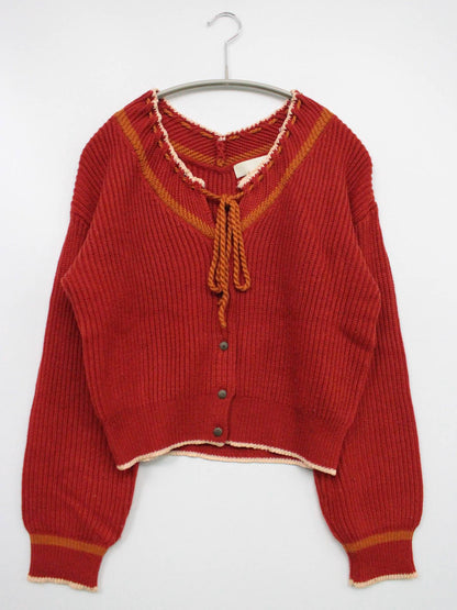 Lily brown/リリーブラウン/カーディガン/ボレロ/トップス/レッド/F