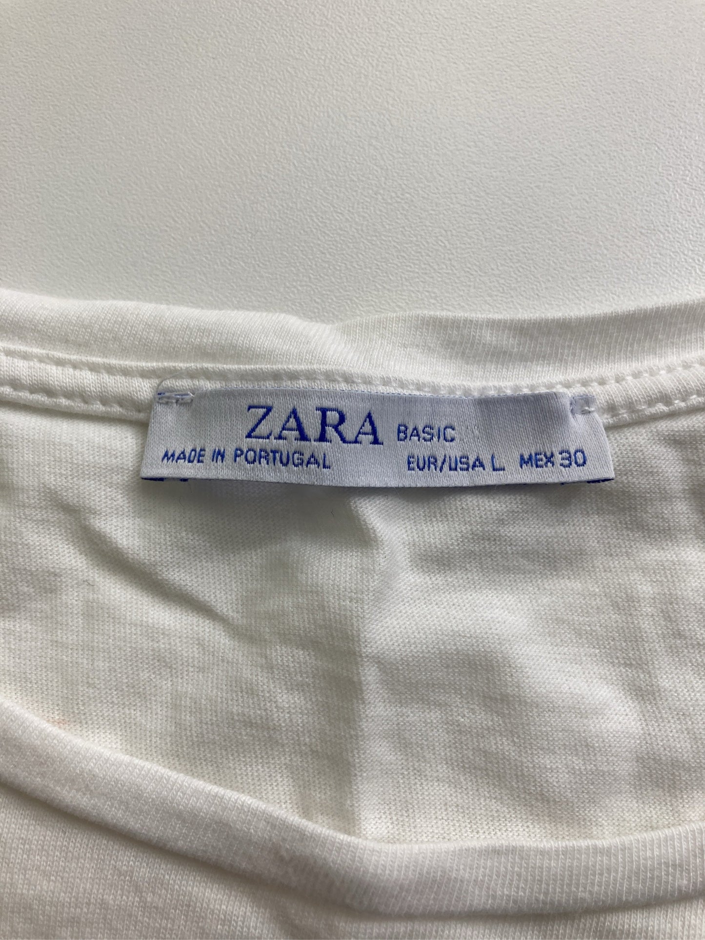ZARA/ザラ/Tシャツ/カットソー/トップス/ホワイト/EUR L/USA L/MEX 30