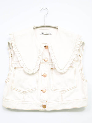 ZARA/ザラ/デニムジャケット/ジャケット/アウター/アイボリー/EUR XS/USA XS/MEX 24