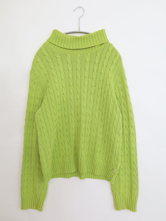 TOMMY HILFIGER/トミーヒルフィガー/ニット/セーター/トップス/グリーン/XL
