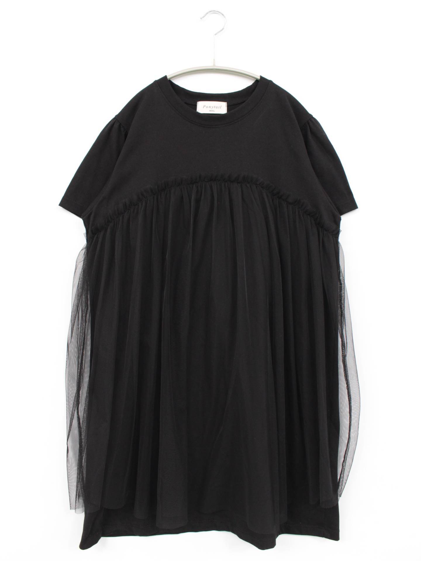Ponytail/チュニック/ワンピース/ドレス/ブラック
