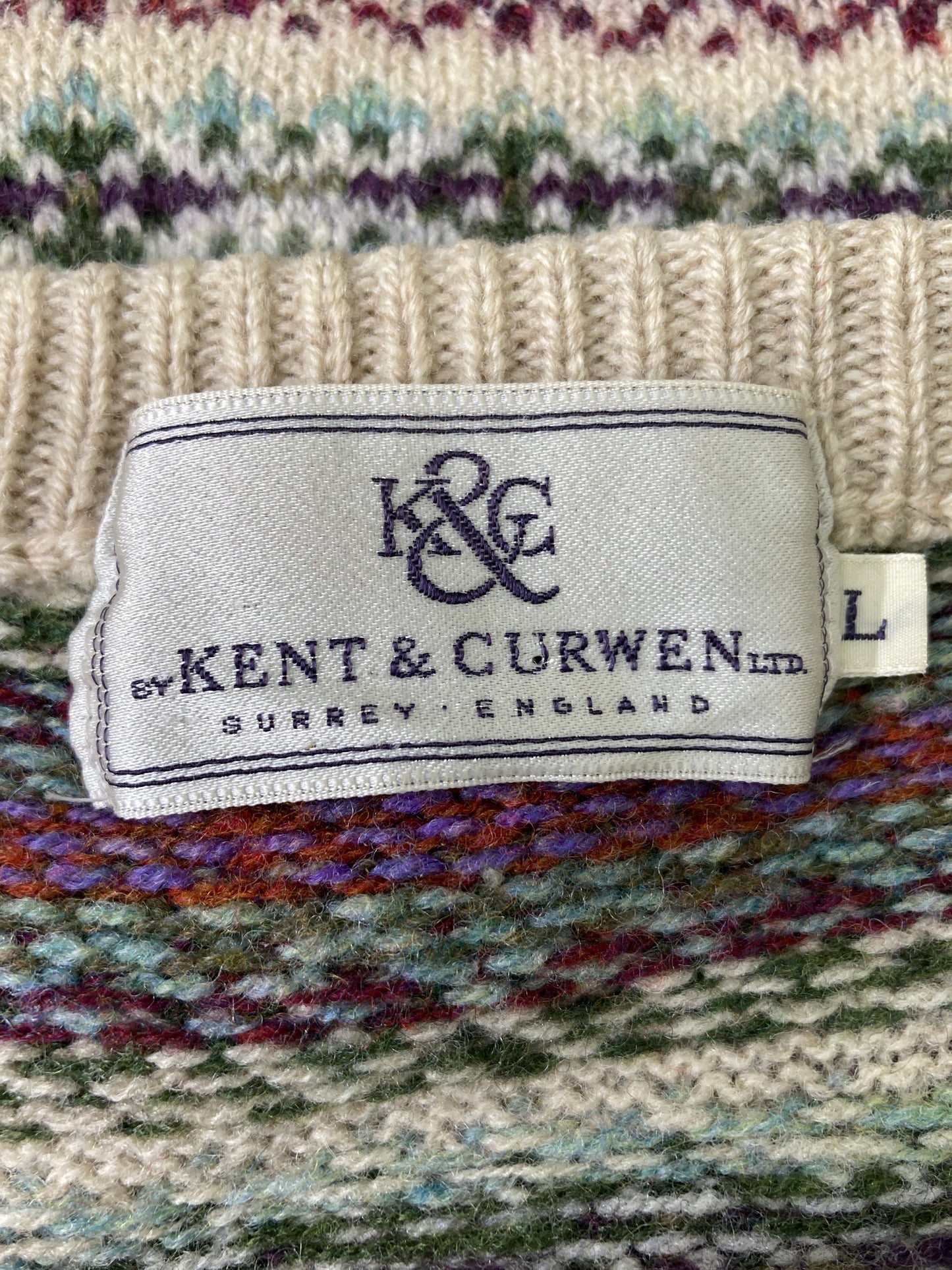 KENT & CURWEN/ニット/セーター/トップス/ベージュ/L