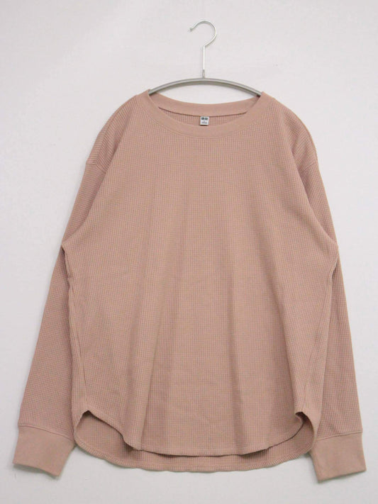 UNIQLO/ユニクロ/Tシャツ/カットソー/トップス/ピンク/L