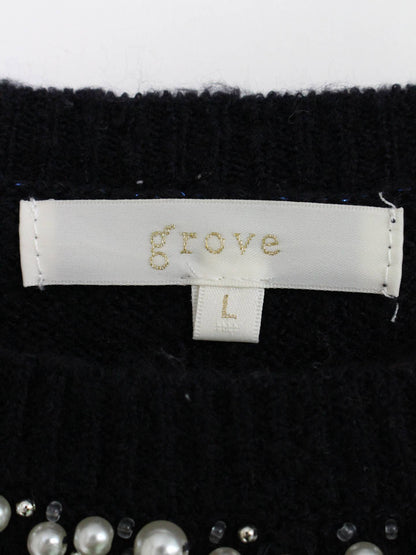 grove/ニット/セーター/トップス/ネイビー/L