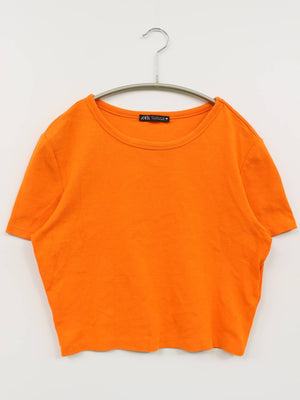 ZARA/ザラ/Tシャツ/カットソー/トップス/オレンジ/L