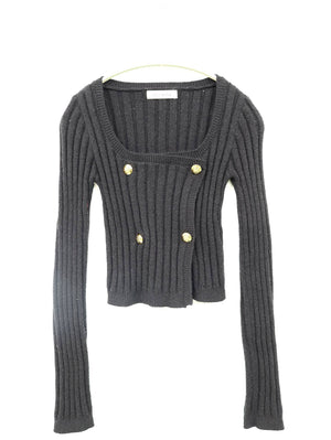 ROEY WANG/ロイワン/ニット/セーター/トップス/グレー/S