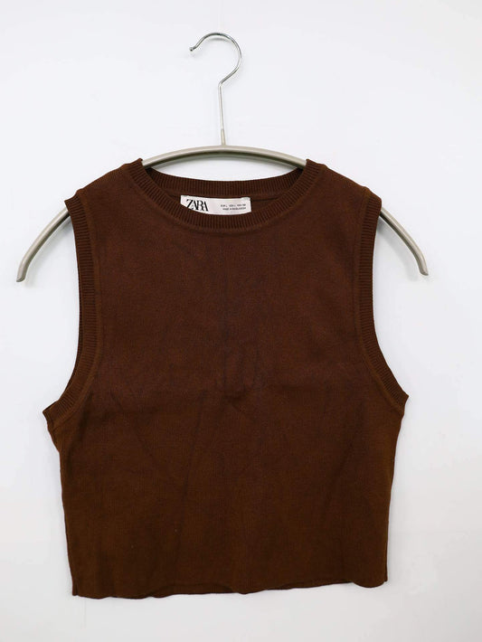 ZARA/ザラ/タンクトップ/トップス/ブラウン/L