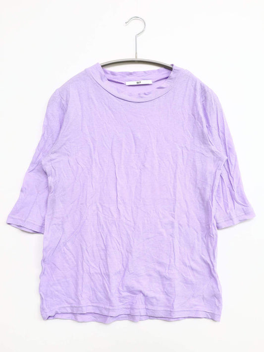 SLY/スライ/Tシャツ/カットソー/トップス/パープル/1