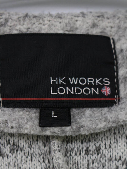 HK WORKS LONDON/ノーカラーコート/ジャケット/アウター/グレー/L