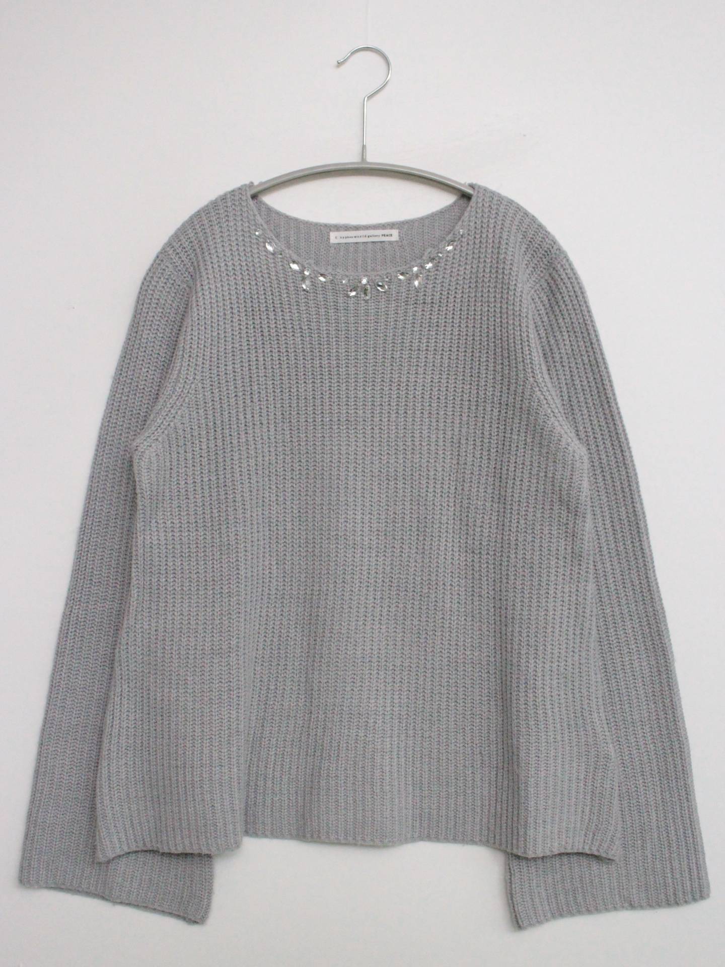 E hyphen world gallery peace/イーハイフンワールドギャラリーピース/ニット/セーター/トップス/グレー/F