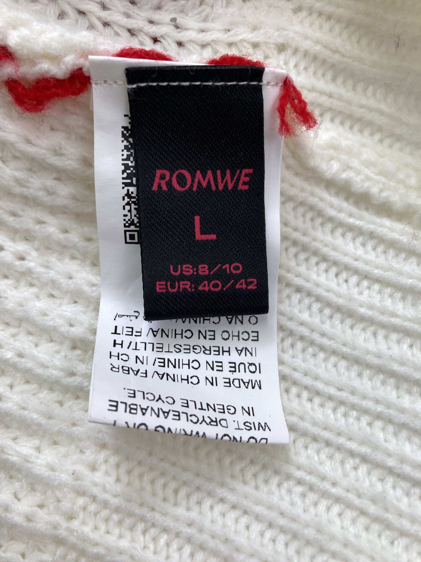 ROMWE/ロムウィー/ニット/セーター/トップス/ホワイト/L