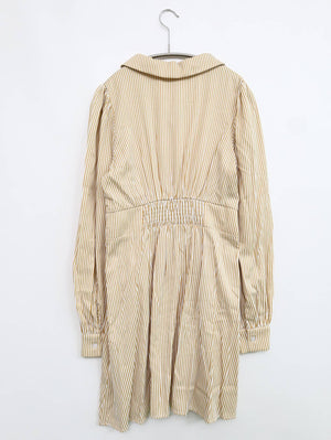 シャツワンピース/ワンピース/ドレス/ベージュ