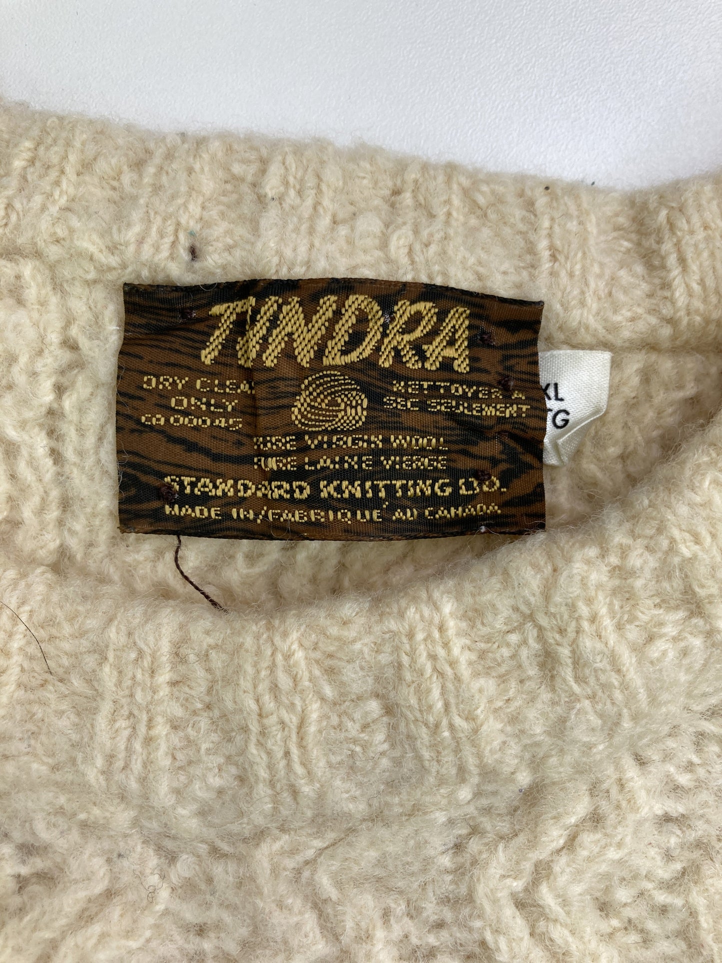 TINDRA/ニット/セーター/トップス/ホワイト/XL