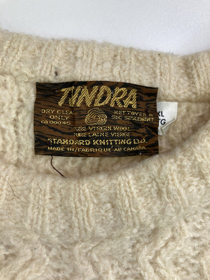 TINDRA/ニット/セーター/トップス/ホワイト/XL