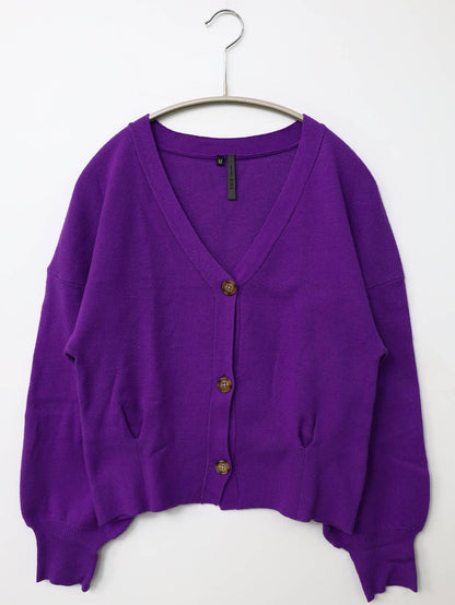 DIRZ/カーディガン/ボレロ/トップス/パープル/M
