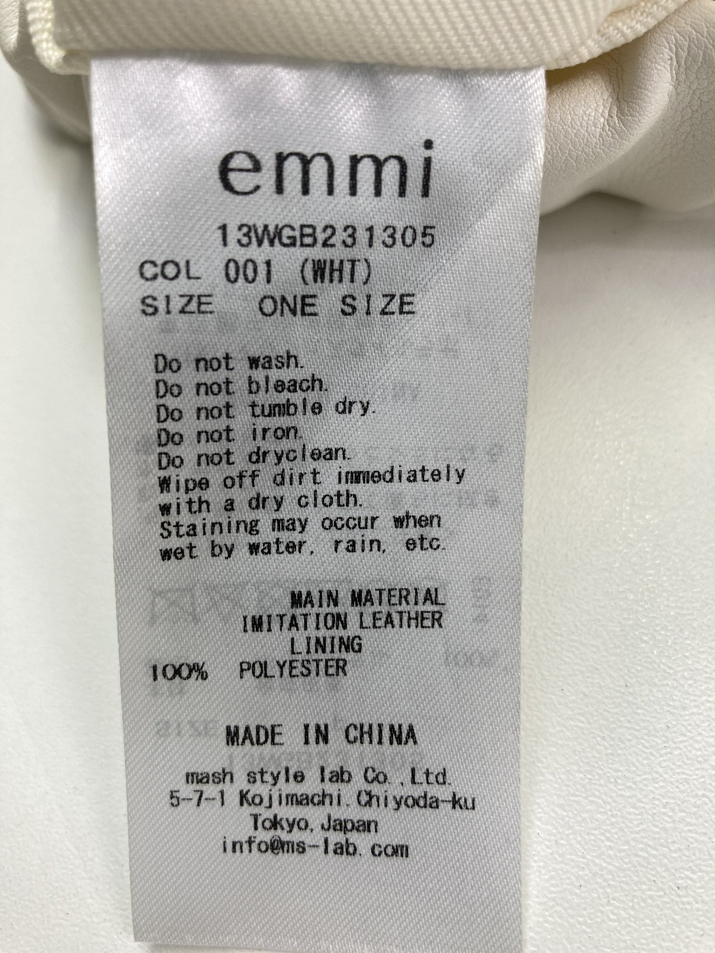 emmi/ハンドバッグ/バッグ/ホワイト/ONE SIZE