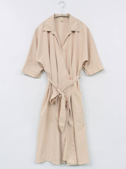 XIAYIJIAO/シャツワンピース/ワンピース/ドレス/ベージュ